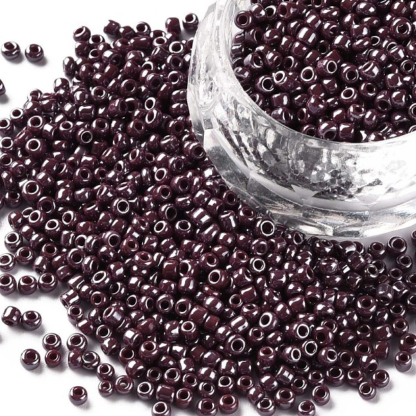 

PandaHall (Repacking Service Available) Glass Seed Beads, Opaque Colors Lustered, Round, Indian Red, 12/0, 2mm, Hole: 1mm, about 12g/bag...