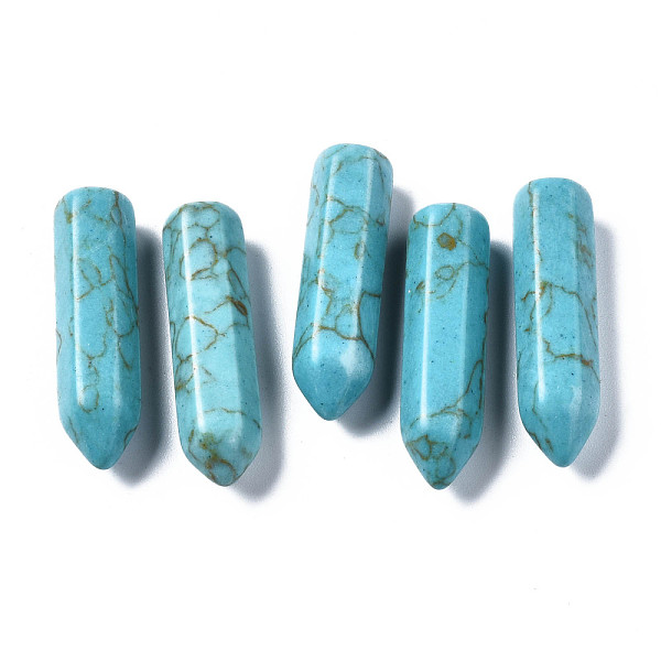 

PandaHall Synthetic Turquoise Beads, Dyed, Pencil, Sky Blue, 34x9.5x9mm Synthetic Turquoise Others