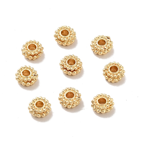 

PandaHall Rack Plating Alloy Beads, Long-Lasting Plated, Cadmium Free & Lead Free, Flower, Real 14K Gold Plated, 6x3mm, Hole: 2.1mm Alloy...