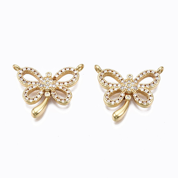 

PandaHall Brass Micro Pave Clear Cubic Zirconia Pendants, Nickel Free, Butterfly, Real 16K Gold Plated, 17x20x3mm, Hole: 1mm Brass+Cubic...