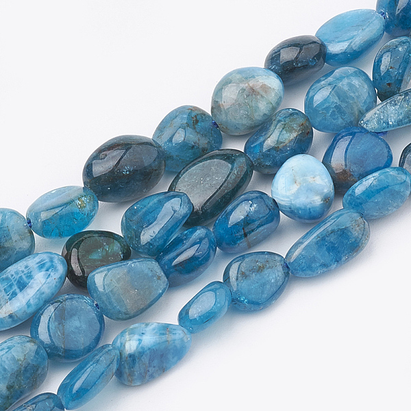 

PandaHall Natural Apatite Beads Strands, Oval, 5~15x4~10x2~6mm, Hole: 1mm, about 40~60pcs/strand, 15.7 inch Apatite Oval