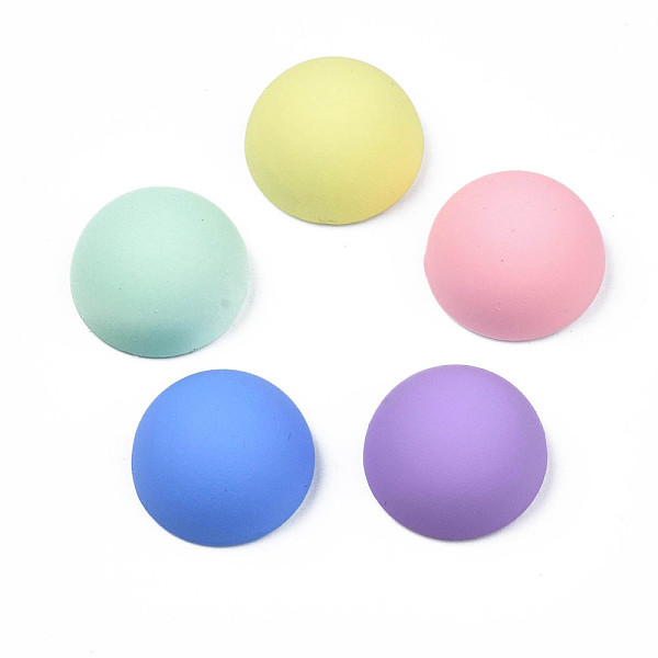 

PandaHall Opaque Spray Painted Acrylic Cabochonsl, Half Round, Mixed Color, 11.5x6mm Acrylic Half Round Multicolor