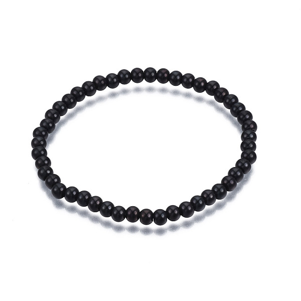 

PandaHall 201 Stainless Steel Round Beaded Stretch Bracelet for Men Women, Electrophoresis Black, Inner Diameter: 2 inch(5.2cm), Beads: 5mm...