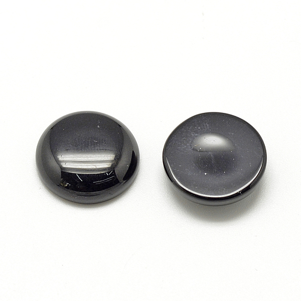 

PandaHall Synthetic Black Stone Cabochons, Half Round/Dome, 12x5mm Black Stone Half Round