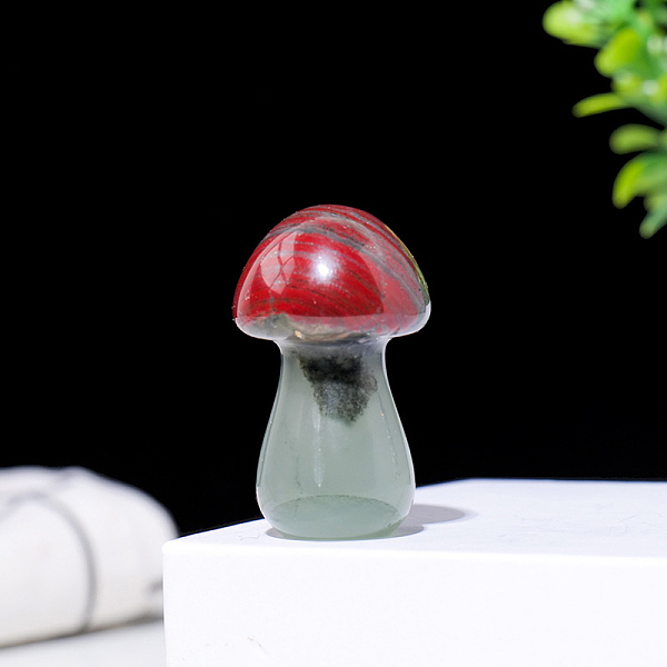 

PandaHall Natural Red Jasper Mushromm Statue, for Home Desktop Display Decoration, 38mm Red Jasper Mushroom