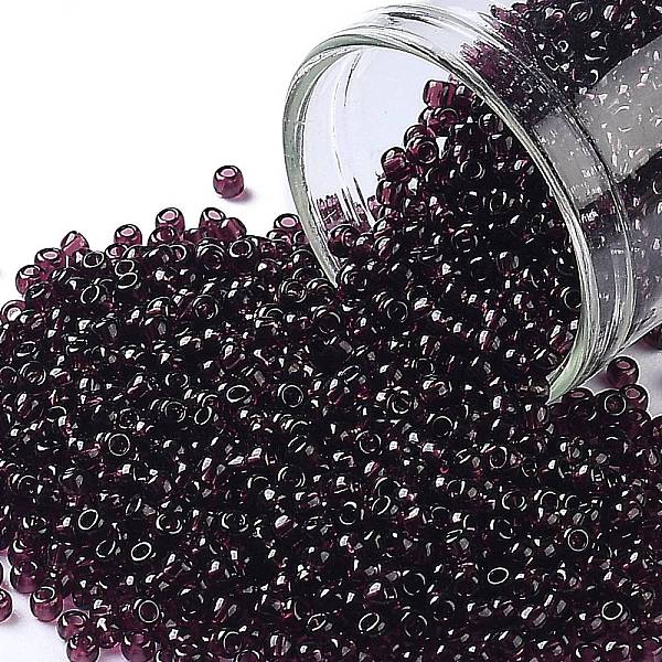 

PandaHall TOHO Round Seed Beads, Japanese Seed Beads, (6C) Transparent Amethyst, 11/0, 2.2mm, Hole: 0.8mm, about 1110pcs/10g Glass Purple