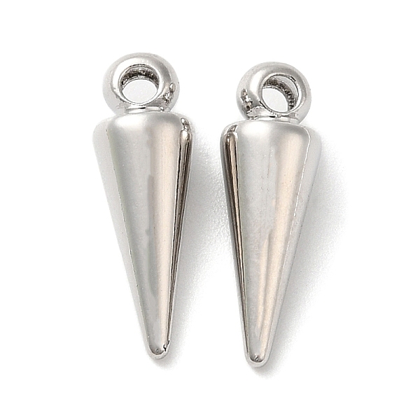 

PandaHall Brass Pendants, Cone Charm, Real Platinum Plated, 12x4mm, Hole: 1.5mm Brass Cone
