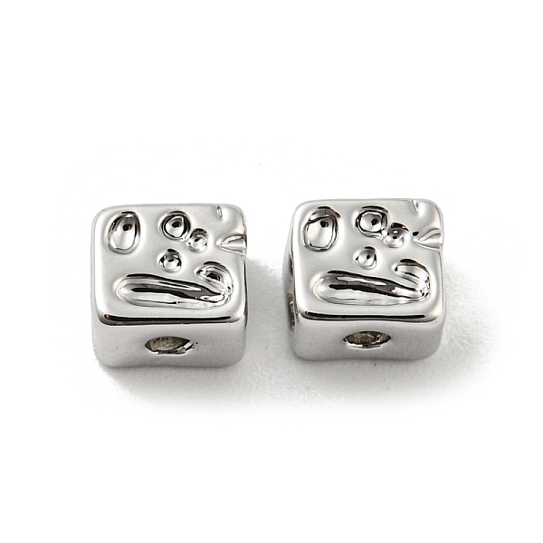 

PandaHall Brass Beads, Square, Platinum, 5x5x4mm, Hole: 1.4mm Brass Square