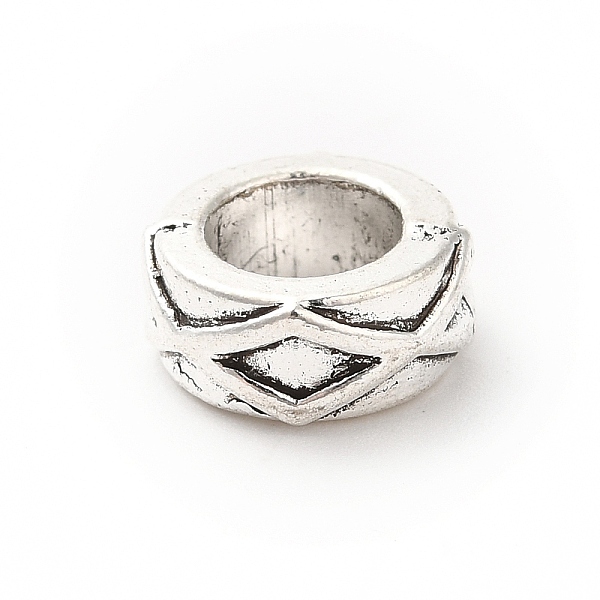 

PandaHall Tibetan Style Alloy European Beads, Large Hole Beads, Column with Rhombus, Antique Silver, 10x4.5mm, Hole: 5.7mm, about...