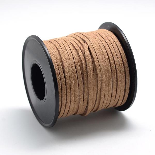 

PandaHall Faux Suede Cords, Faux Suede Lace, BurlyWood, 2.7x1.5mm, about 27.34 yards(25m)/roll Faux Suede Orange