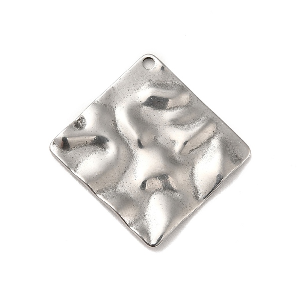 

PandaHall 304 Stainless Steel Pendants, Textured Rhombus, Stainless Steel Color, 33x33x2mm, Hole: 1.8mm 304 Stainless Steel Rhombus
