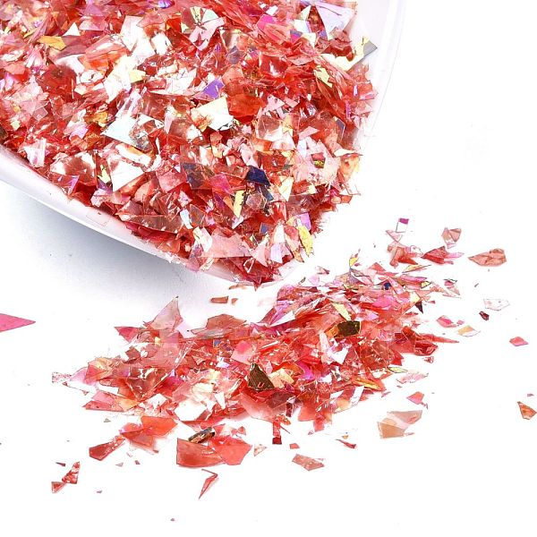 

PandaHall Plastic Candy Sequins/Paillette Chip, UV Resin Filler, for Epoxy Resin Jewelry Making, Red, 2~20x2~16mm, about 20g/bag Plastic Red
