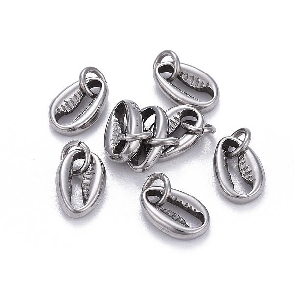 

PandaHall 304 Stainless Steel Charms, with Jump Ring, Cowrie Shell, Stainless Steel Color, 11.5x7.7x3mm, Hole: 3.5mm 304 Stainless Steel...