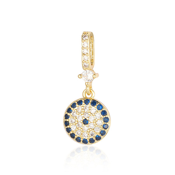 

PandaHall Brass Micro Pave Cubic Zirconia Pendants, Evil Eye Charms, Real 18K Gold Plated, 28x12x2.4mm Brass+Cubic Zirconia Evil Eye Blue