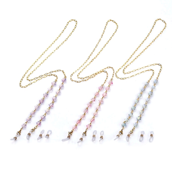 

PandaHall Eyeglasses Chains, Neck Strap for Eyeglasses, with Star Spray Painted Glass Beads, Brass Paperclip Chains, 304 Stainless Steel..., Multicolor