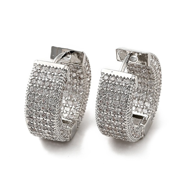 

PandaHall Clear Cubic Zirconia Hinged Hoop Earrings, Rack Plating Brass Jewelry for Women, Platinum, 17x7mm, Pin: 0.8mm Cubic Zirconia Ring...