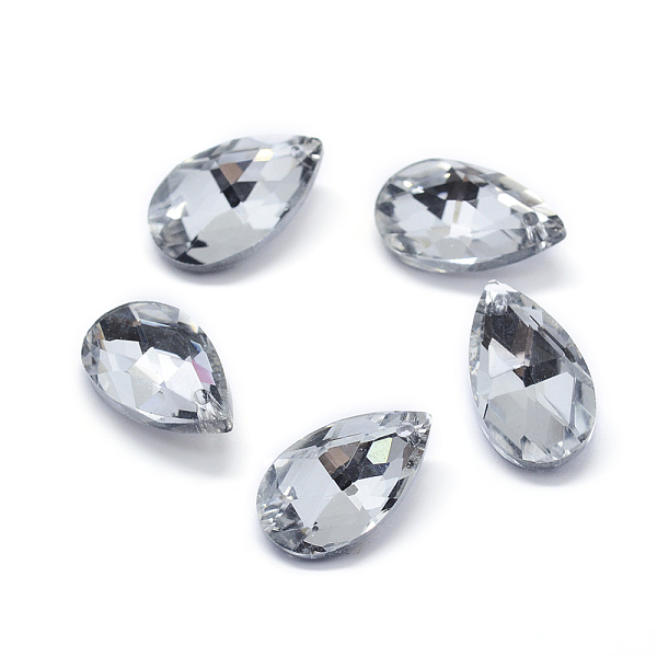 

PandaHall Faceted Glass Pendants, teardrop, Clear, 22x13x8.5mm, Hole: 1mm Glass Teardrop Clear