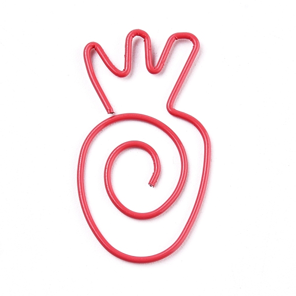 

PandaHall Carrot Shape Iron & Plastic Paperclips, Cute Paper Clips, Funny Bookmark Marking Clips, Red, 36.2x21.5x1mm Plastic Red
