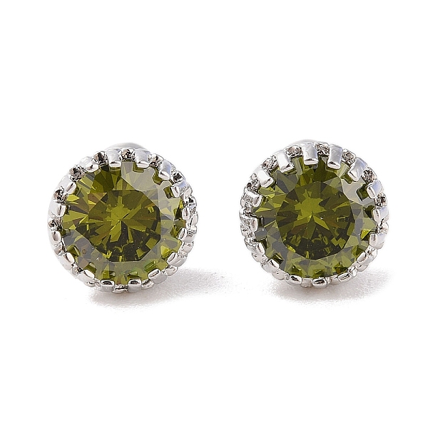 

PandaHall Rack Plating Brass Micro Pave Cubic Zirconia Split Earrings, Long-lasting Plated, Carat Round Shape, Platinum, Dark Olive Green...