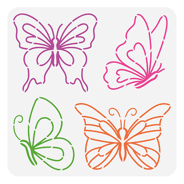 

PandaHall PET Hollow Out Drawing Painting Stencils, for DIY Scrapbook, Photo Album, Butterfly, 30x30cm Plastic Butterfly