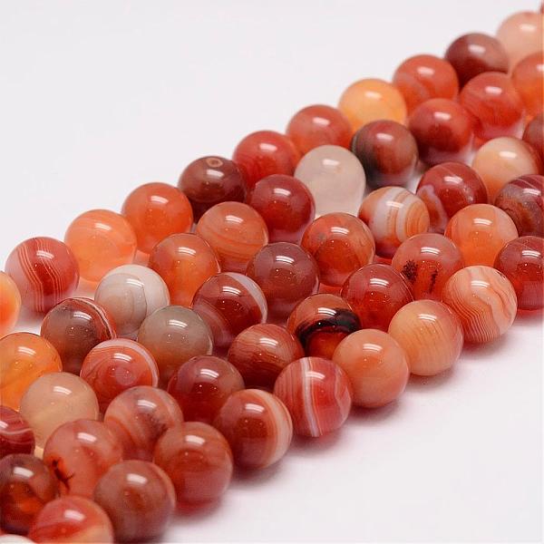 

PandaHall Natural Striped Agate/Banded Agate Bead Strands, Round, Dyed, 10mm, Hole: 1mm, about 38pcs/strand, 15.5 inch Banded Agate Round