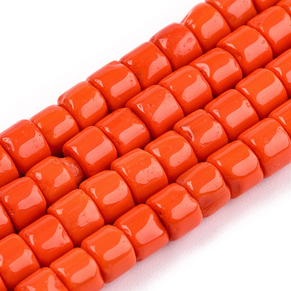 

PandaHall Opaque Solid Glass Bead Strands, Column, Orange Red, 5~5.5x4~4.5mm, Hole: 1.4mm, about 95~99pcs/strand, 15.28 inch~39.3 inch...