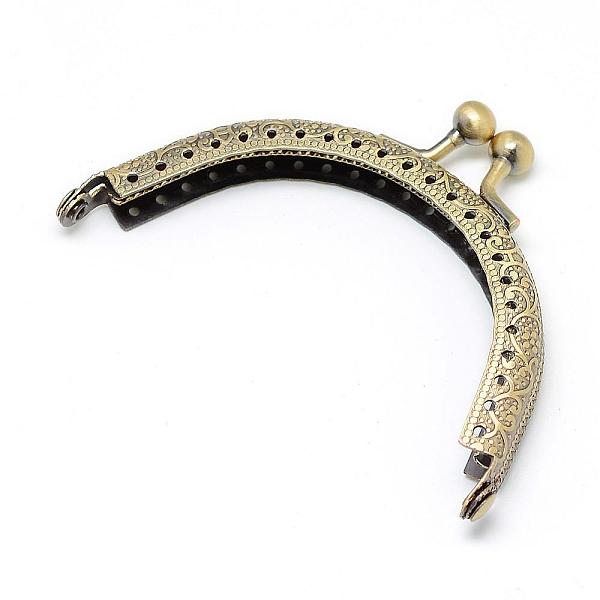 

PandaHall Iron Purse Frame Handle for Bag Sewing Craft Tailor Sewer, Antique Bronze, 75x125x11mm, Hole: 1~2mm Iron