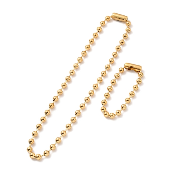 

PandaHall Vacuum Plating 304 Stainless Steel Ball Chain Necklace & Bracelet Set, Jewelry Set with Ball Chain Connecter Clasp for Women...