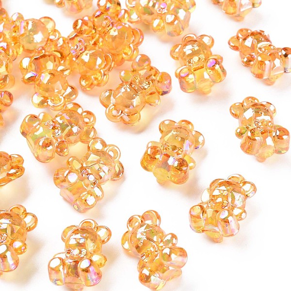 

PandaHall Transparent Acrylic Pendants, AB Color Plated, Bear, Goldenrod, 20x13.5x10.5mm, Hole: 1.4mm, about 400pcs/500g Acrylic Bear Gold