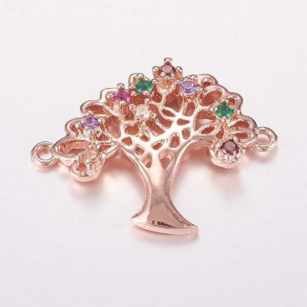 

PandaHall Brass Micro Pave Cubic Zirconia Links, Tree, Colorful, Mixed Color, 18.5x24.5x4mm, Hole: 1mm Brass+Cubic Zirconia Tree Multicolor