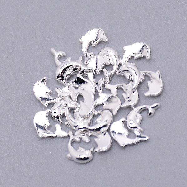 

PandaHall Alloy Cabochons, Nail Art Decoration Accessories for Women, Dolphin, Silver, 7x5x1.3mm, about 100pcs/bag Alloy Dolphin