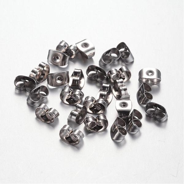 

PandaHall 304 Stainless Steel Ear Nuts, Friction Earring Backs for Stud Earrings, Stainless Steel Color, 6x4.5x3mm, Hole: 0.8mm 304...