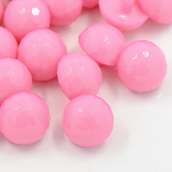 

PandaHall Acrylic Shank Buttons, Plastic Buttons, 1-Hole, Dyed, Faceted, Half Round/Dome, Pink, 11x6mm, Hole: 3mm Acrylic Half Round Pink