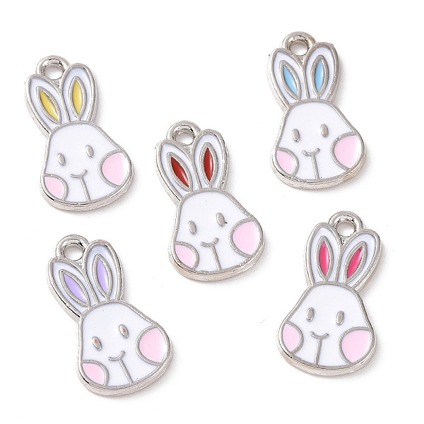 

PandaHall Alloy Enamel Pendants, Rabbit Head Charm, Platinum, 17.5x9.5x1mm, Hole: 1.5mm Alloy+Enamel Rabbit