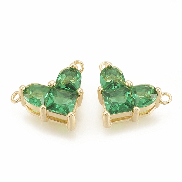 

PandaHall Brass Cubic Zirconia Charms, Nickel Free, Real 18K Gold Plated, Heart, Green, 9.5x12x4.5mm, Hole: 1mm Brass+Cubic Zirconia Heart...