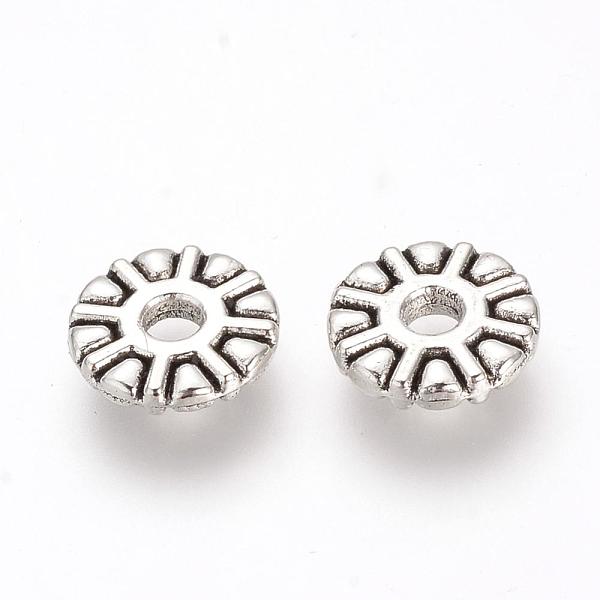 

PandaHall Tibetan Style Alloy Beads, Cadmium Free & Lead Free, Disc, Antique Silver, 9x2mm, Hole: 2mm, about 1750pcs/1000g Alloy Disc