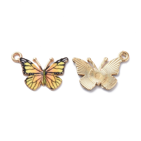 

PandaHall Light Gold Alloy Enamel Pendants, Cadmium Free & Nickel Free & Lead Free, Butterfly Charm, Champagne Yellow, 15.6x21.7x1.6mm, Hole...