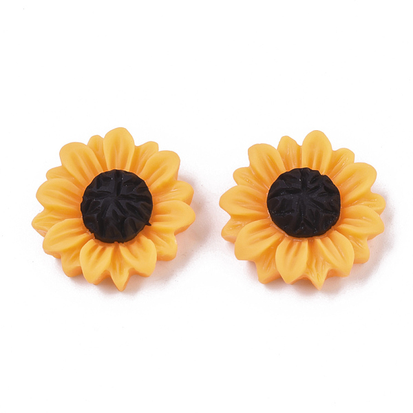 

PandaHall Resin Cabochons, Sunflower, Dark Orange, 19x6mm Resin Flower Orange