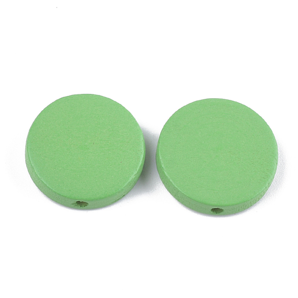 

PandaHall Painted Natural Poplar Wood Beads, Flat Round, Light Green, 20x5mm, Hole: 1.4mm Wood Flat Round Green