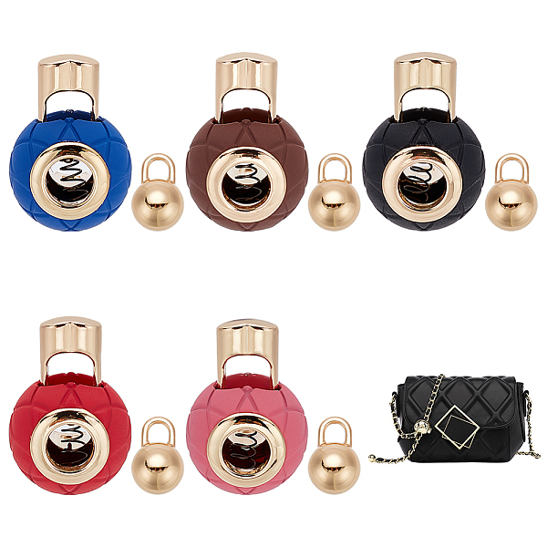 

PandaHall WADORN 5 Sets 5 Colors Spray Painted Zinc Alloy Cord Lock Clasp, with Cord Tab Ball, for Adjustable Purse Strap Making, Mixed..., Multicolor