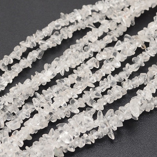 

PandaHall Chips Natural Quartz Crystal Beads Strands, Rock Crystal Beads, 3~8x3~12x3~5mm, Hole: 1mm, about 32 inch Quartz Crystal Chip