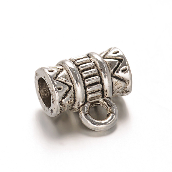 

PandaHall Column Tibetan Style Alloy Tube Bails, Loop Bails, Cadmium Free, Inner Diameter: Lead Free, Antique Silver, 8x8x5mm, Hole: 1.5mm...