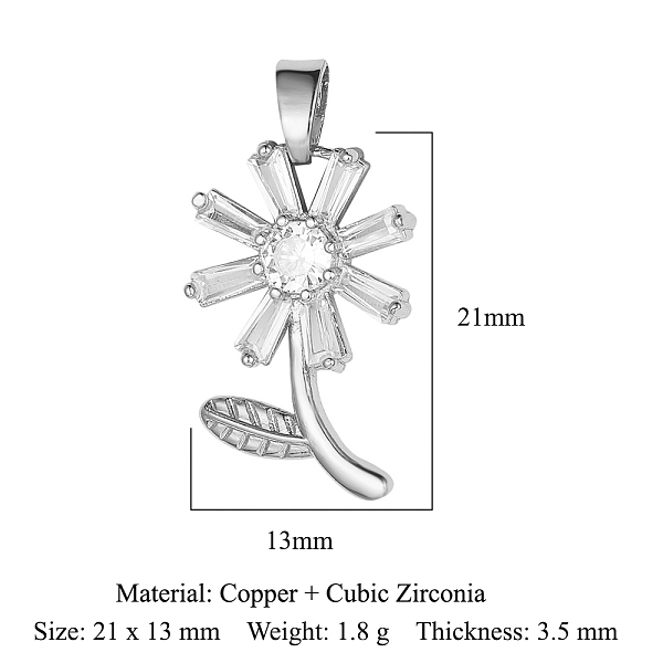 

PandaHall Brass Micro Pave Cubic Zirconia Pendants, Flower of Life Charms, Platinum, 21x13x3.5mm Brass+Cubic Zirconia Flower of Life Clear