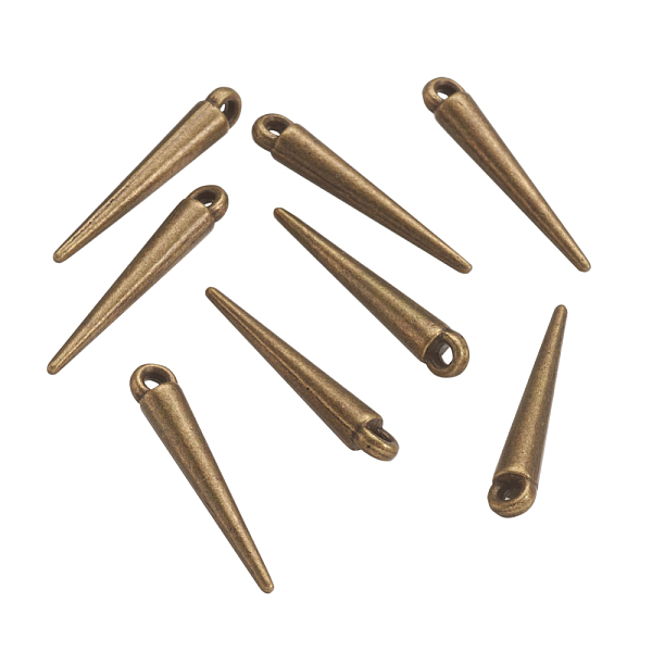 

PandaHall Tibetan Style Alloy Pendants, Spike Beads, Cadmium Free & Nickel Free & Lead Free, Antique Bronze, 21x3mm, Hole: 1mm Alloy Cone