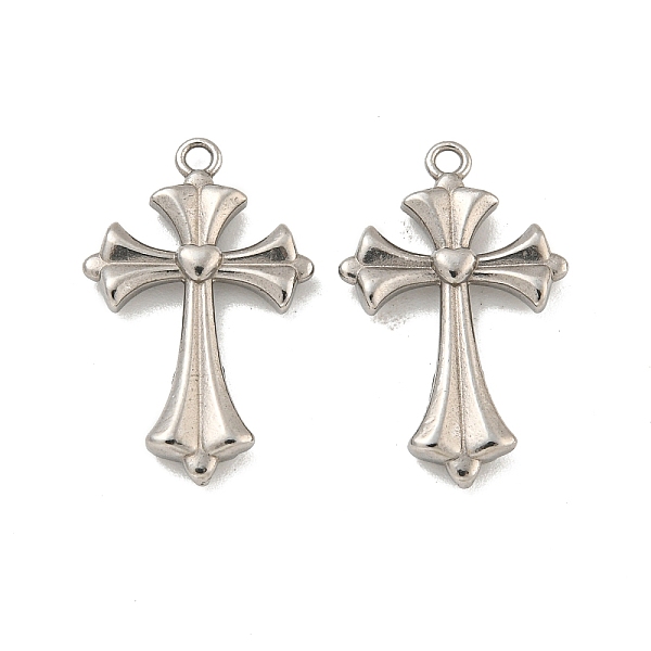 

PandaHall 304 Stainless Steel Pendants, Cross Charm, Stainless Steel Color, 22x14x2.5mm, Hole: 1.4mm 304 Stainless Steel Cross