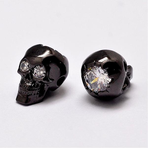 

PandaHall Brass Beads, Micro Pave Grade AAA Cubic Zirconia, Skull, Cadmium Free & Nickel Free & Lead Free, Gunmetal, 12.5x9x10mm, Hole: 2mm...