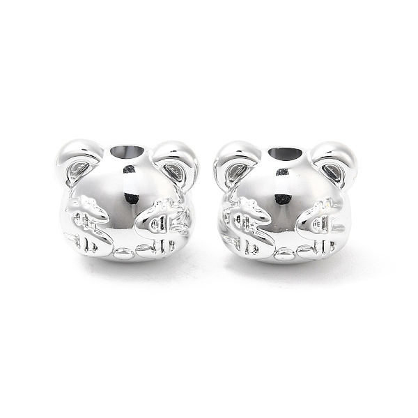 

PandaHall Plating CCB Plastic Beads, Tiger, Platinum, 13.4x15.8x13.2mm, Hole: 3.5mm Plastic Tiger