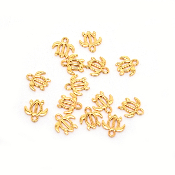 

PandaHall Alloy Pendants, Sea Turtle, Golden, 10x9.5x1mm, Hole: 1.2mm Alloy Tortoise