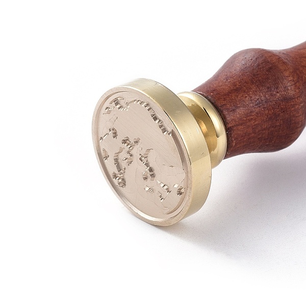 

PandaHall DIY Scrapbook, Brass Wax Seal Stamp and Wood Handle Sets, Map, Golden, 8.9x2.5cm, Stamps: 25x14.5mm Brass