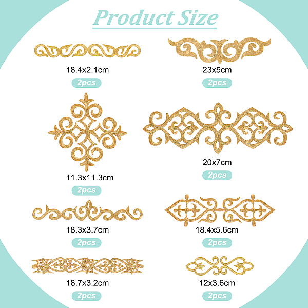 

PandaHall 16 Pcs Embroidery Lace Flower Patches, Iron on Patches Sew on Patches Golden Floral Appliques for Wedding Dress Decoration Repair..., Gold